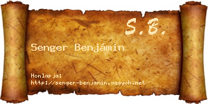 Senger Benjámin névjegykártya