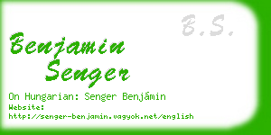 benjamin senger business card
