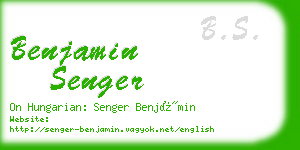 benjamin senger business card